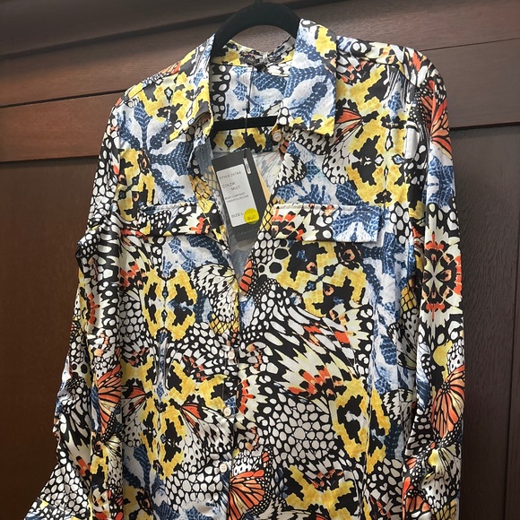 NWT Alberto Makali Butterfly Print Blouse - Size L - Picture 1 of 2